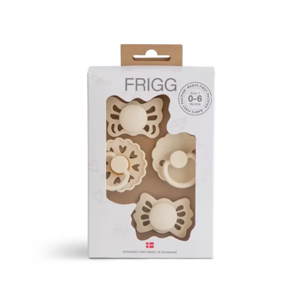 Prima suzetă a bebelușului, set de 4 buc, Floral heart - Cream